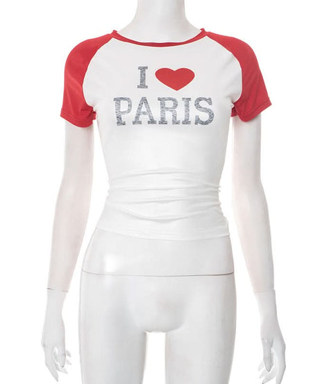 Fall Wanderlust: I ❤️ PARIS Chic Raglan Tee for Women - Cozy Comfort & European Style
