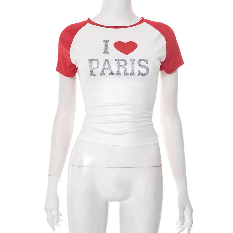 Fall Wanderlust: I ❤️ PARIS Chic Raglan Tee for Women - Cozy Comfort & European Style