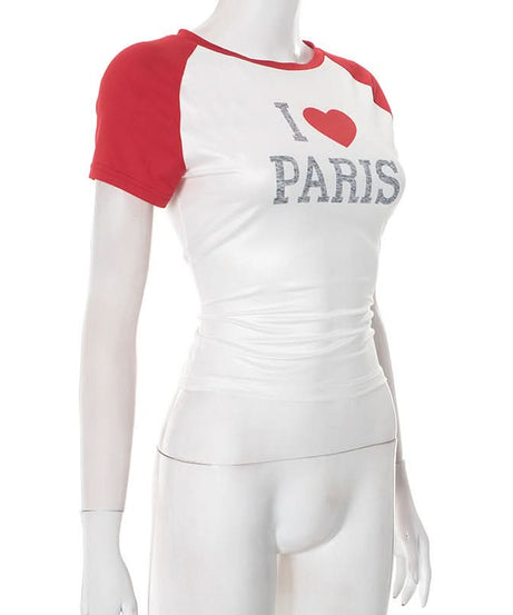 Fall Wanderlust: I ❤️ PARIS Chic Raglan Tee for Women - Cozy Comfort & European Style