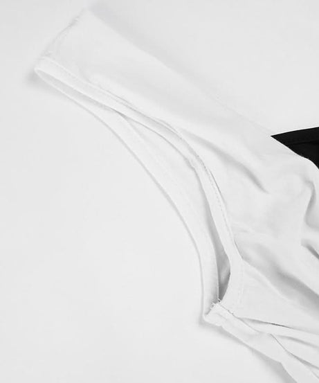 Sparkle & Spirit: Women's White Cowl Neck Tank Top with Dazzling Rhinestone Cross – Chic Fall Layering Essential