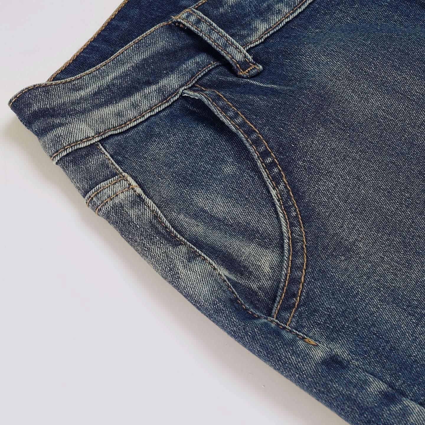 Fall Blossom High-Waist Embroidered Flare Jeans - Vintage Chic Denim for American Women