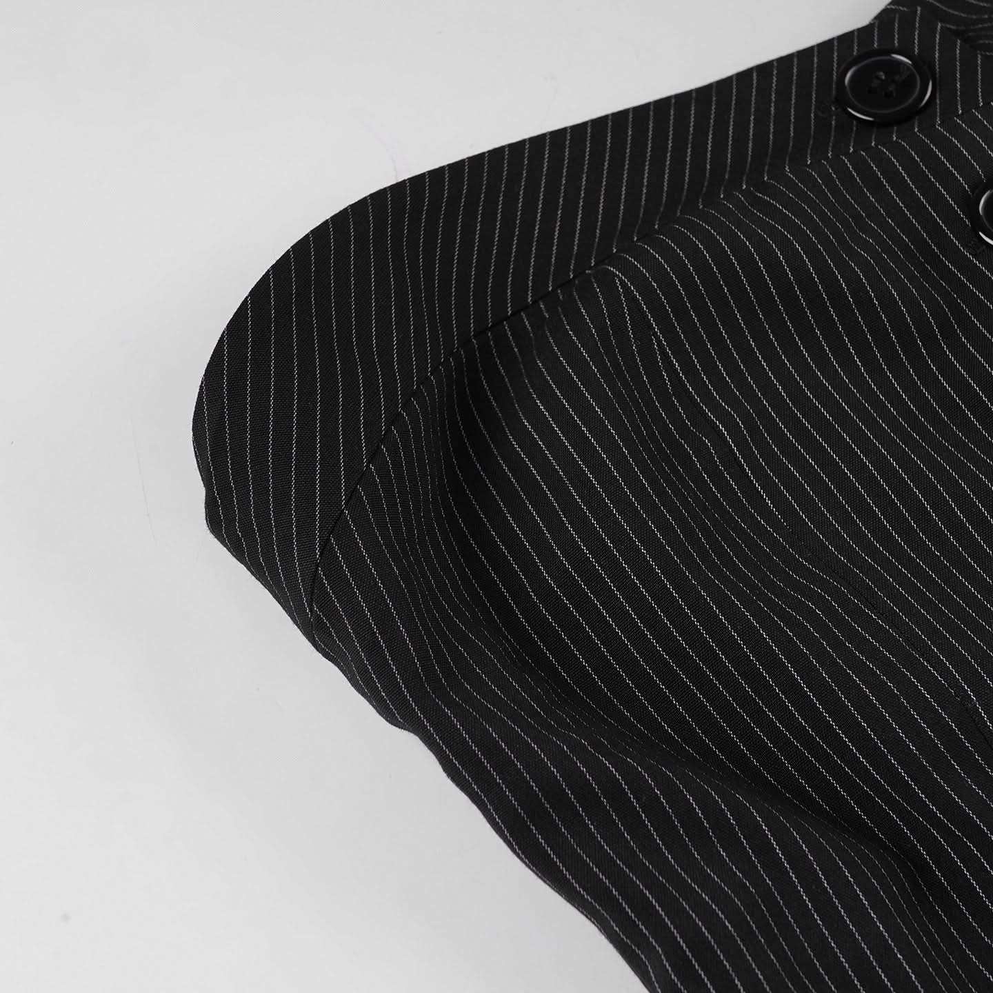 Pinstripe Strapless Corset Vest Top - Chic Fall & Holiday Statement for American Women