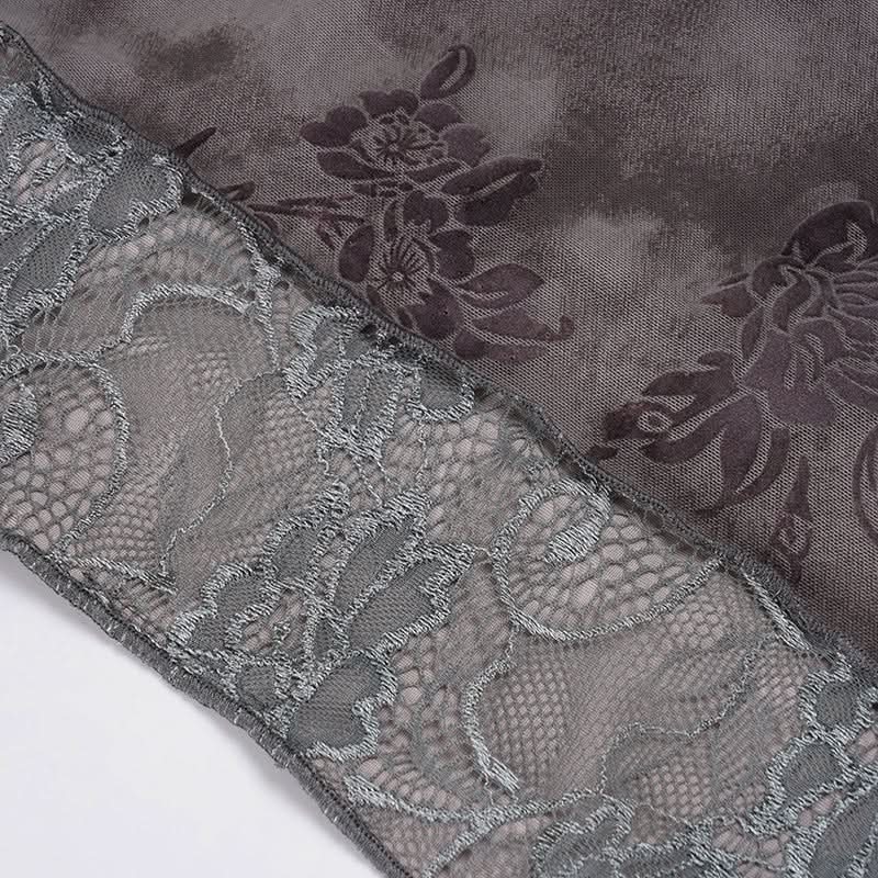 Autumn Bloom: Romantic Dusty Floral Lace Cami Top with Adjustable Tie Straps