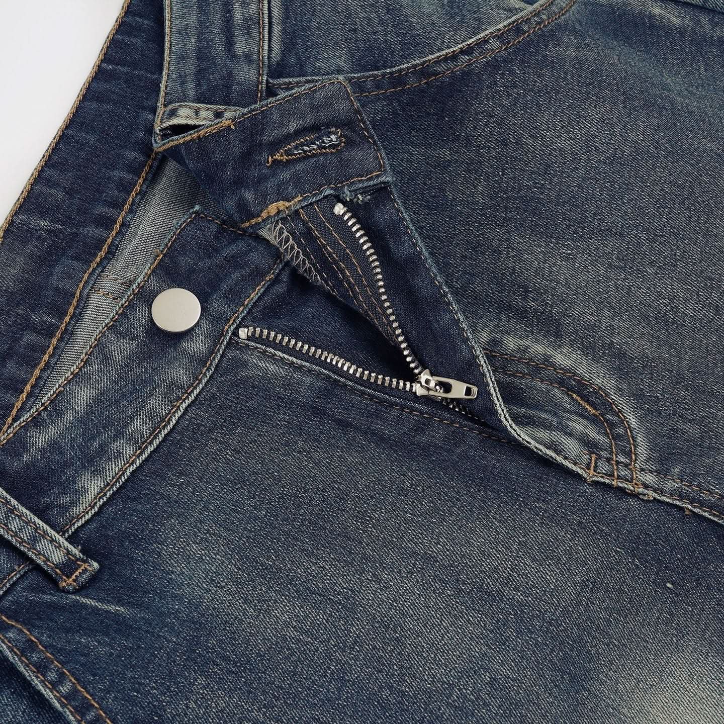 Fall Blossom High-Waist Embroidered Flare Jeans - Vintage Chic Denim for American Women