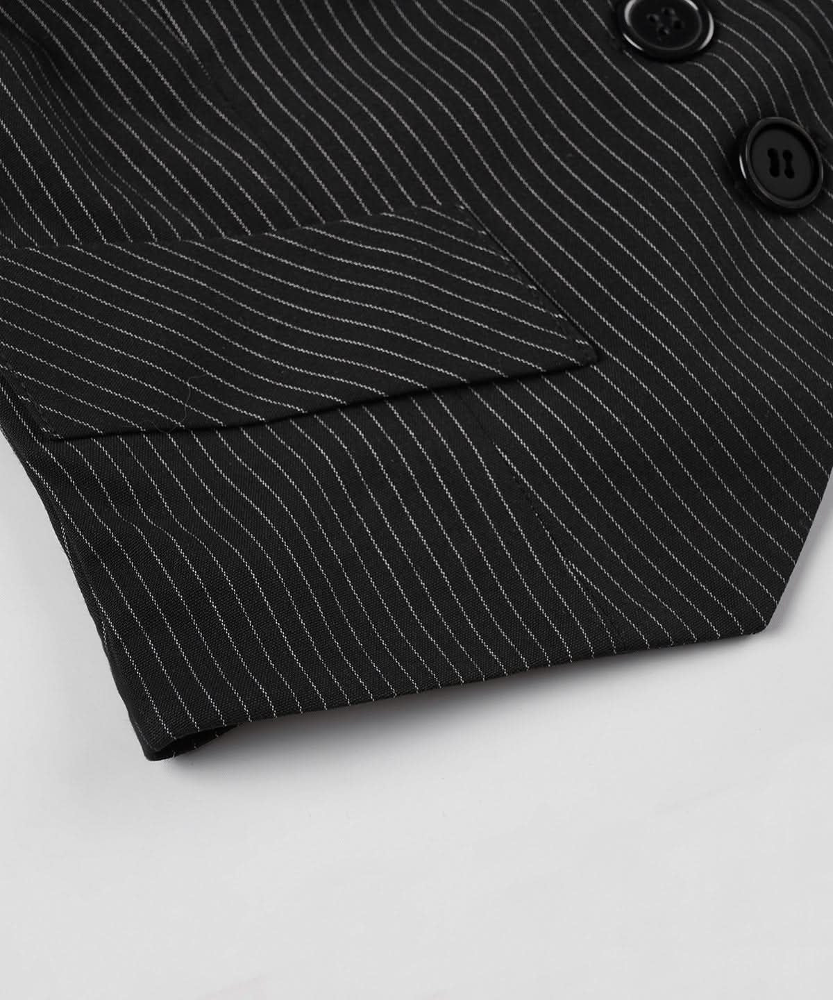 Pinstripe Strapless Corset Vest Top - Chic Fall & Holiday Statement for American Women