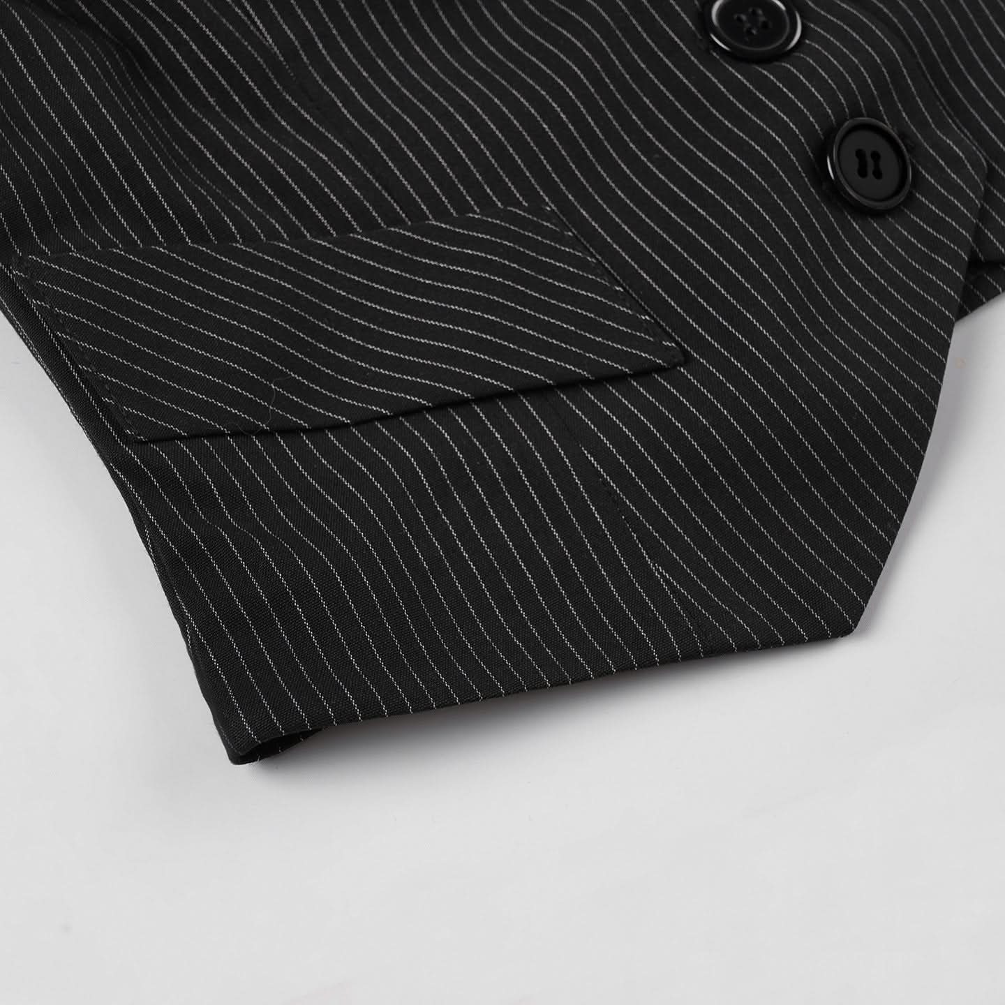 Pinstripe Strapless Corset Vest Top - Chic Fall & Holiday Statement for American Women