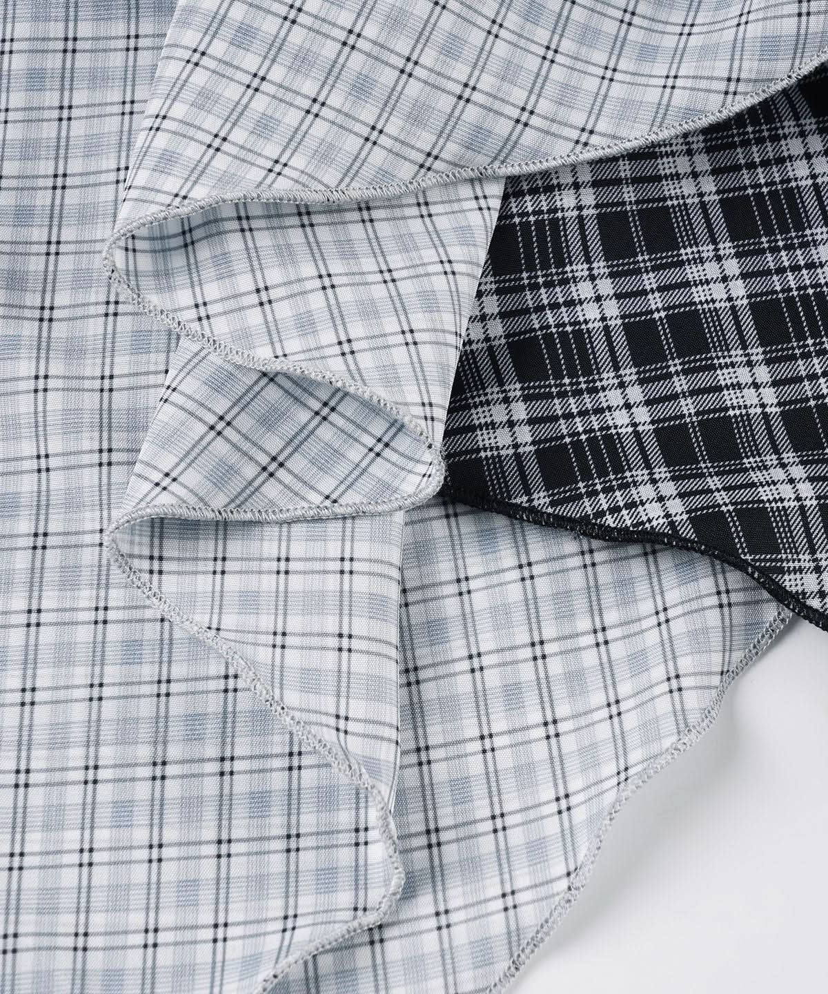 Fall Chic: Asymmetrical Plaid & Floral Patchwork Mini Skirt for Women