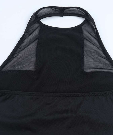 Chic Black Halter Mesh Bodycon Mini Dress - Fall Party & Night Out Ready