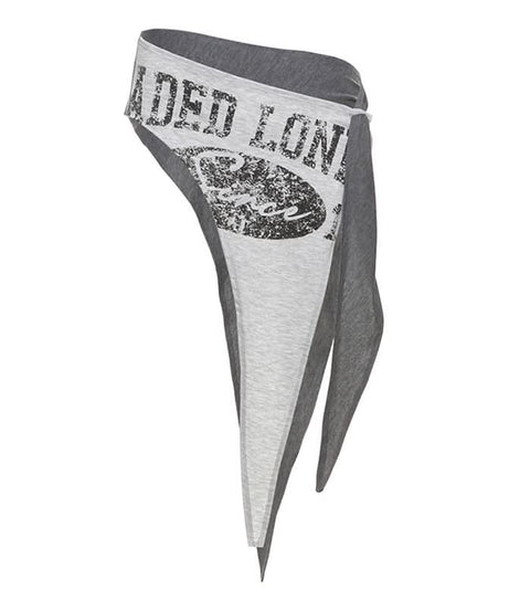 Y2K Grunge Asymmetrical Waist Wrap Skirt Overlay | Edgy Distressed Print Fall Fashion Belt