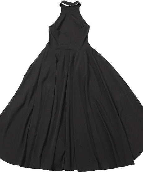 Elegant Halter High-Low Maxi Dress - Chic Black & White for Fall & Holiday Soirées