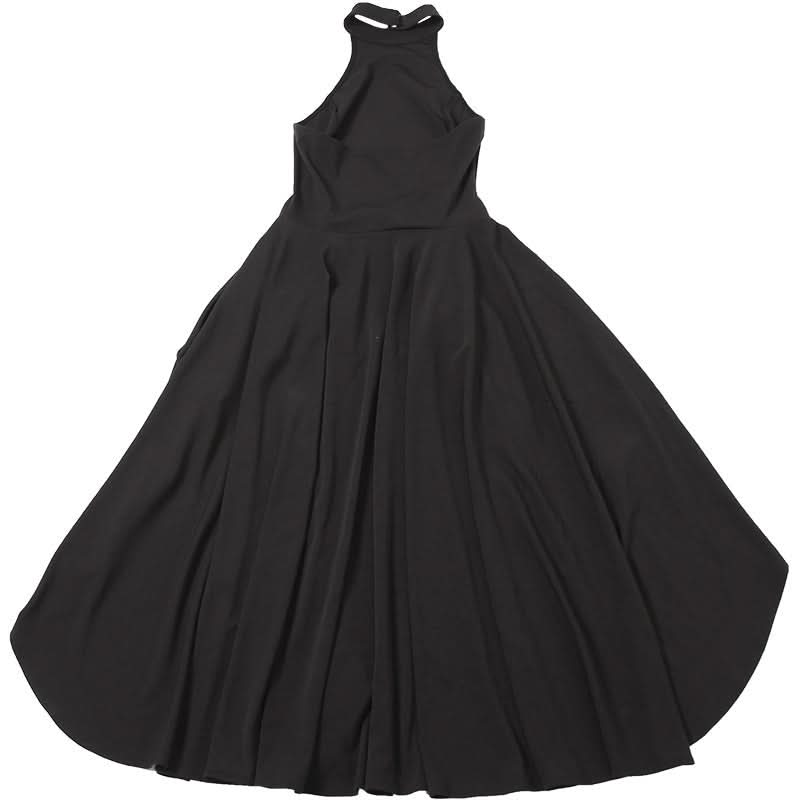 Elegant Black Halter High-Low Maxi Dress - Chic for Fall & Holiday Soirees