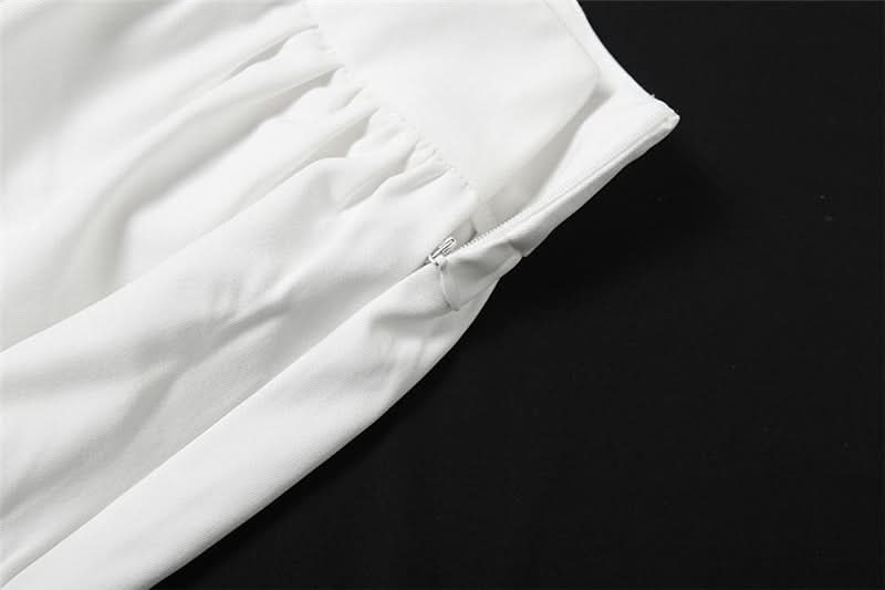 Elegant Halter High-Low Maxi Dress - Chic Black & White for Fall & Holiday Soirées