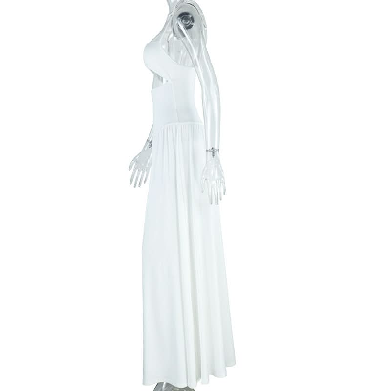 Chic White Two-Piece Maxi Set: Tie-Strap Crop Top & High-Waist Voluminous Skirt | Resort & Holiday Ready