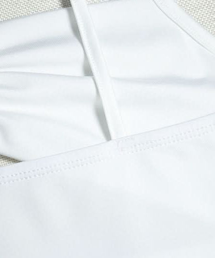 Chic White Two-Piece Maxi Set: Tie-Strap Crop Top & High-Waist Voluminous Skirt | Resort & Holiday Ready