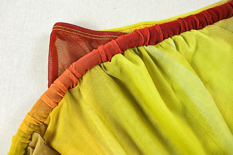 Golden Hour Glow: One-Shoulder Ombre Mesh Midi Dress - Slit & Ruched for Fall Getaways