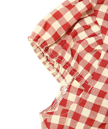Red Gingham Ruffle Crop Top - Fall Festival & Western Chic