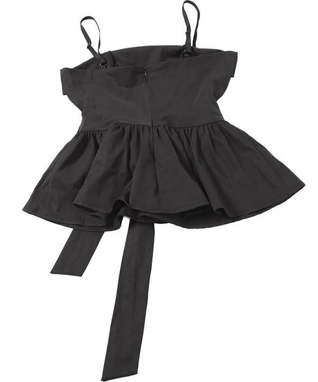 Chic Black Peplum Cami Top with Self-Tie Bow – Your Flattering Fall & Holiday Staple
