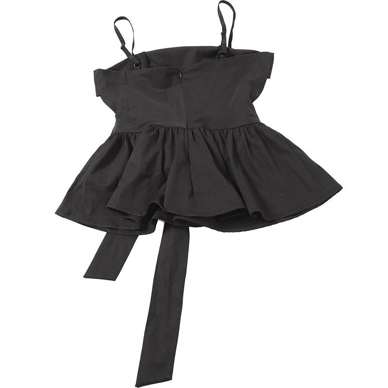 Chic Black Peplum Cami Top with Self-Tie Bow – Your Flattering Fall & Holiday Staple