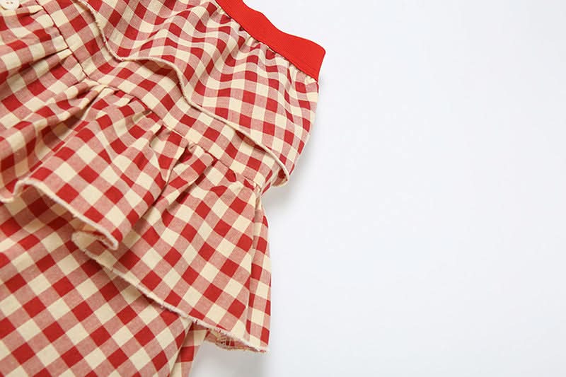 Chic Fall Gingham Ruffle Maxi Skirt - High Slit & Boho Style