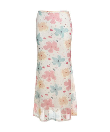 Whimsical Bloom Mesh Maxi Skirt - Effortless Fall Transition & Resort Ready