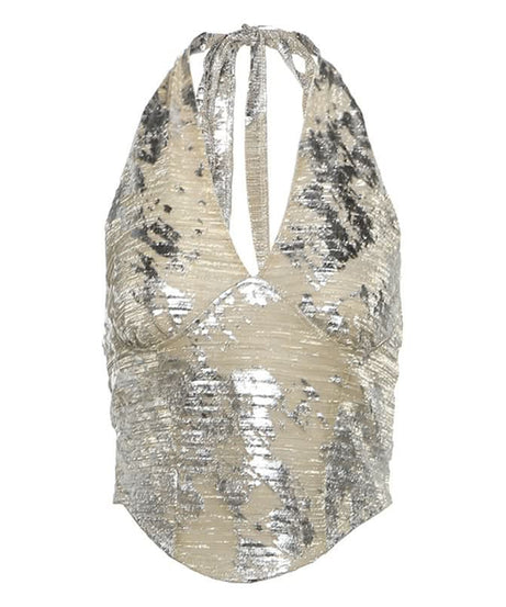 Shimmering Halter Crop Top & Mini Skirt Set | Ultimate Holiday & NYE Glam