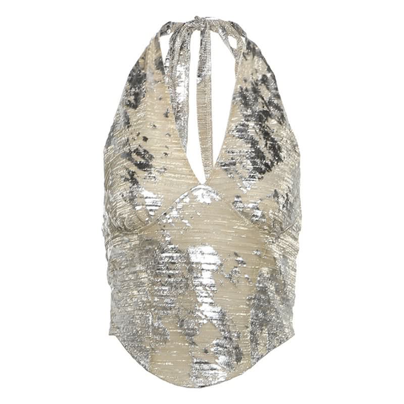 Shimmering Halter Crop Top & Mini Skirt Set | Ultimate Holiday & NYE Glam