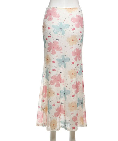 Whimsical Bloom Mesh Maxi Skirt - Effortless Fall Transition & Resort Ready