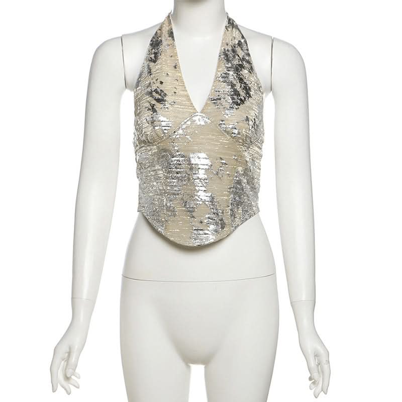 Shimmering Halter Crop Top & Mini Skirt Set | Ultimate Holiday & NYE Glam