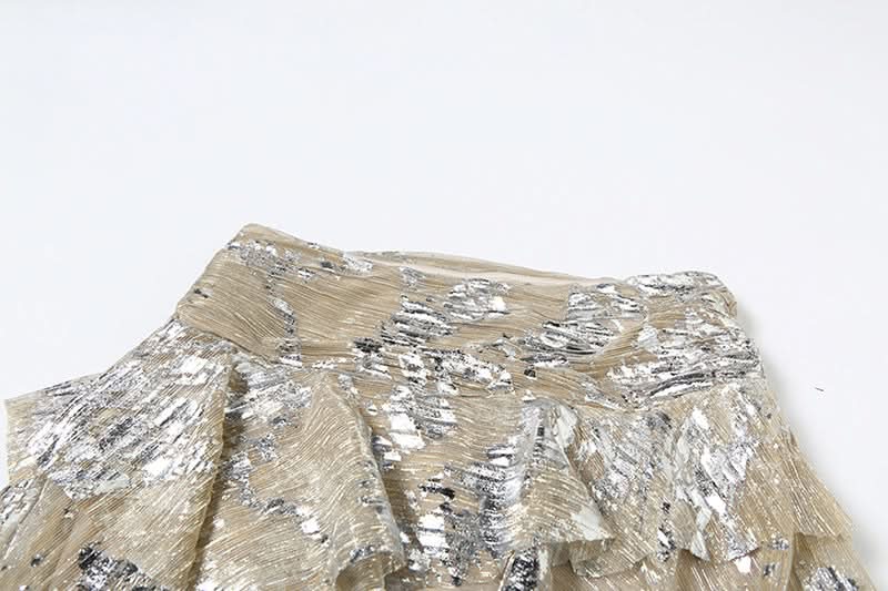 Dazzling Glitzy Ruffle Mini Skirt - Holiday, NYE & Fall/Winter Party Essential