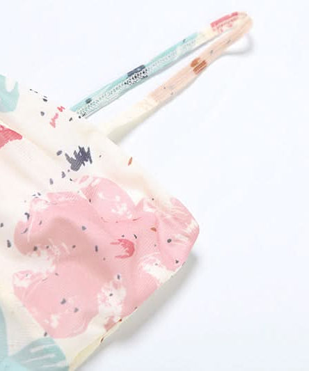 Trendy Watercolor Floral Mesh Two-Piece Set - Chic Ruched Cami & Skirt for Fall