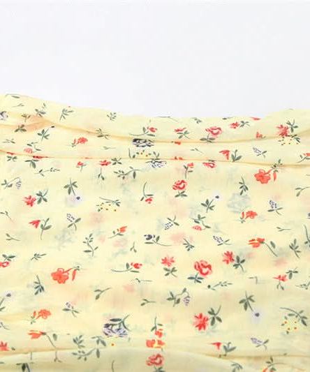 Whimsical Petal Off-Shoulder Ruched Mesh Top | Autumn Bloom Asymmetrical Ruffle