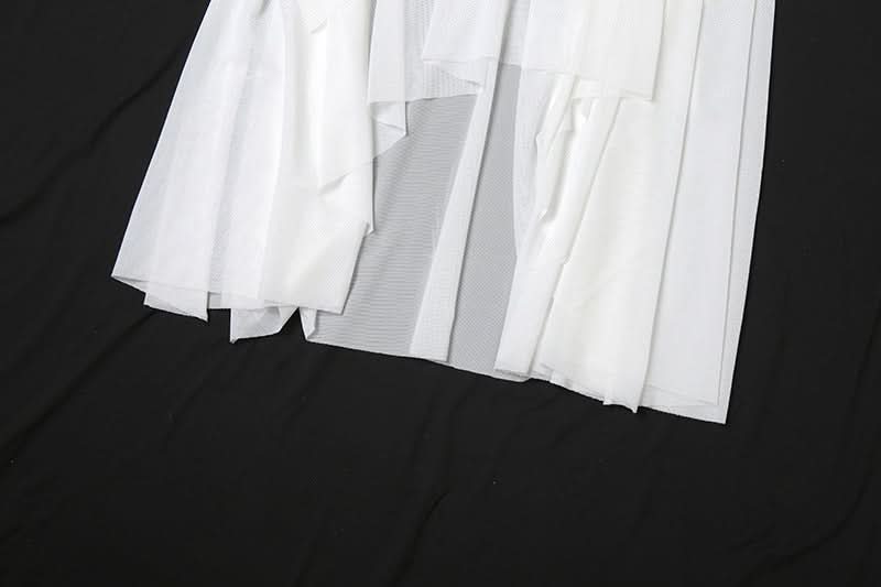 Ethereal Winter White Tiered Maxi Skirt - Chic High-Low Ruffles for Holiday & Resort Glam