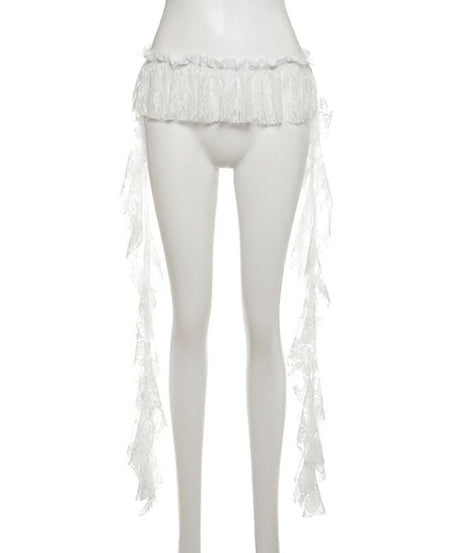 Gothic Romance Lace Ruffle Wide-Leg Pants - Dark Academia & Fall Fashion Essential