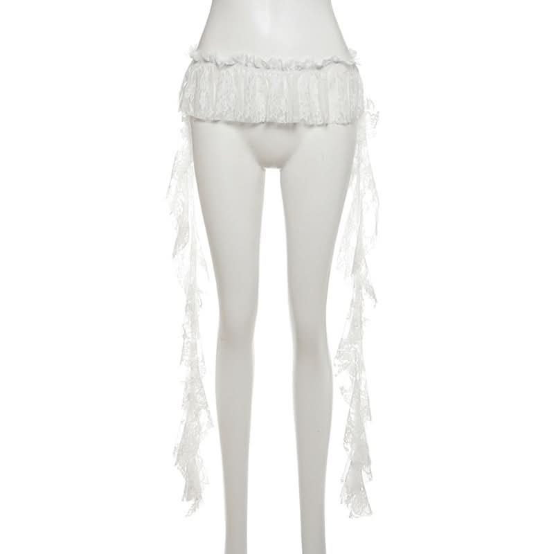 Gothic Romance Lace Ruffle Wide-Leg Pants - Dark Academia & Fall Fashion Essential