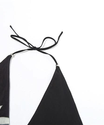 Tropical Bloom Halter Tankini Top - Chic V-Neck for Your Fall Getaway