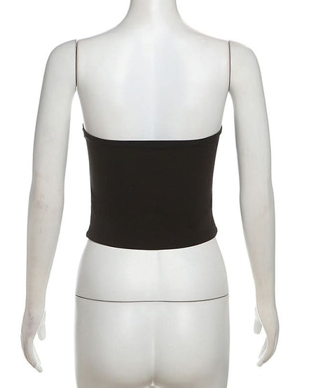 Sultry Black Lace Corset Top | Strapless Sweetheart Bustier for Fall Nights, Halloween & Holiday Parties