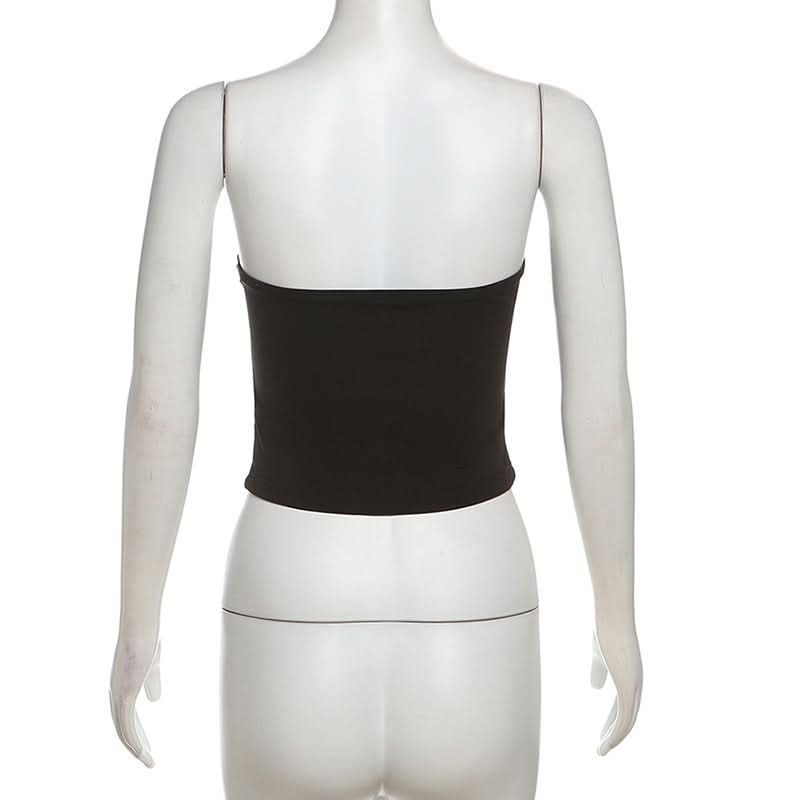 Sultry Black Lace Corset Top | Strapless Sweetheart Bustier for Fall Nights, Halloween & Holiday Parties