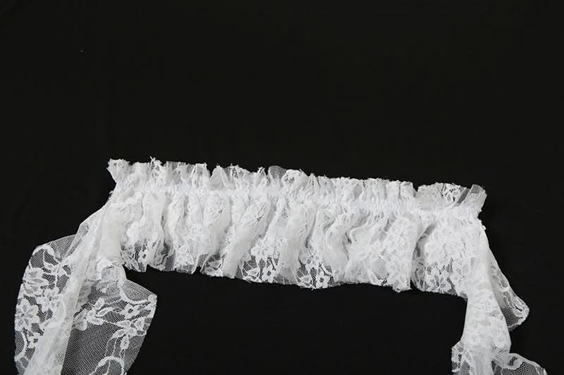 Gothic Romance Lace Ruffle Wide-Leg Pants - Dark Academia & Fall Fashion Essential