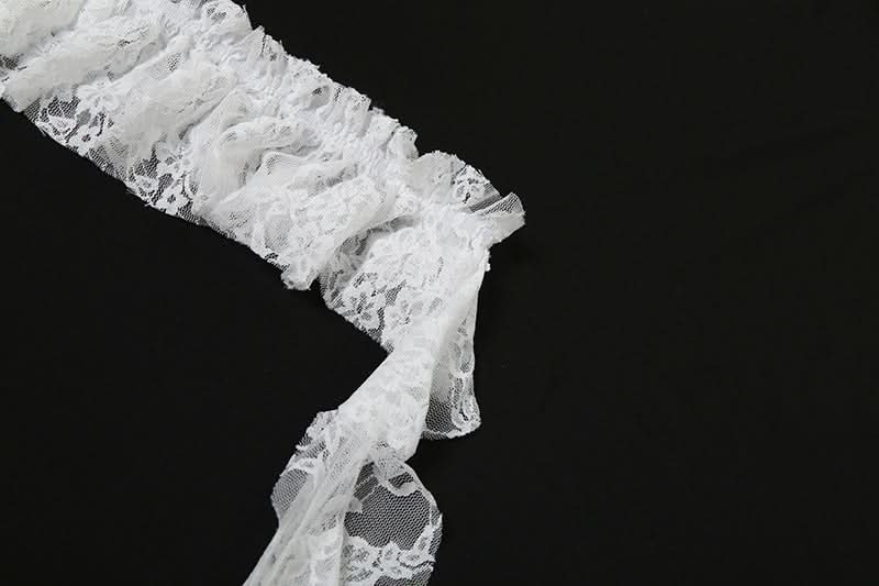 Gothic Romance Lace Ruffle Wide-Leg Pants - Dark Academia & Fall Fashion Essential