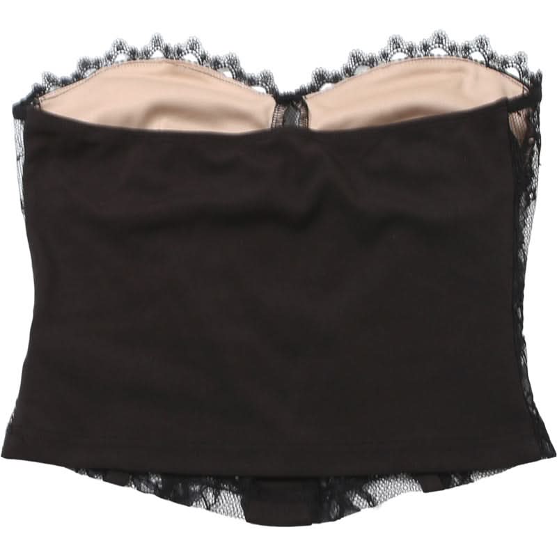 Sultry Black Lace Corset Top | Strapless Sweetheart Bustier for Fall Nights, Halloween & Holiday Parties