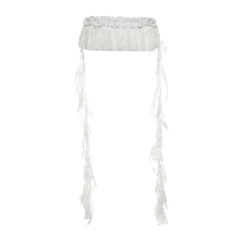 Gothic Romance Lace Ruffle Wide-Leg Pants - Dark Academia & Fall Fashion Essential