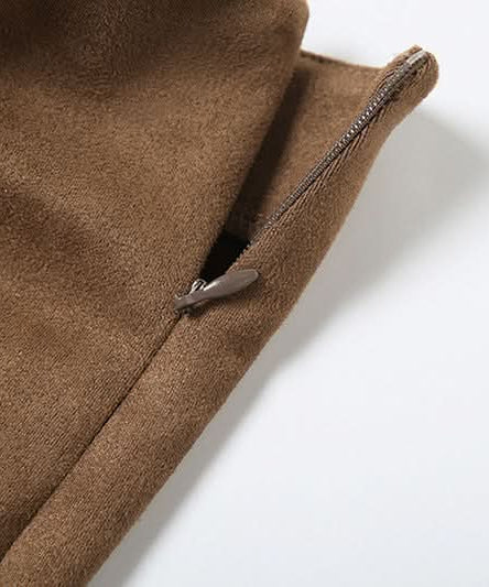 Fall Boho Faux Suede High-Waist Shorts with Statement Fringe Belt & Embroidery