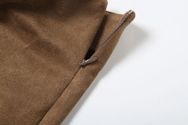 Fall Boho Faux Suede High-Waist Shorts with Statement Fringe Belt & Embroidery