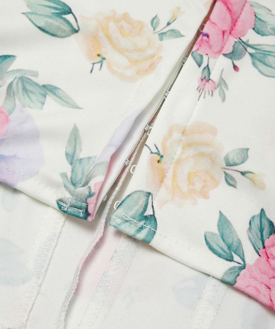 Autumn Rose Sweetheart Corset Top - Chic Floral & Flattering for Fall