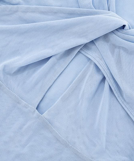 Seductive Black Mesh Cutout Mini Dress with Ruffle Sleeves | Fall & Halloween Party Ready