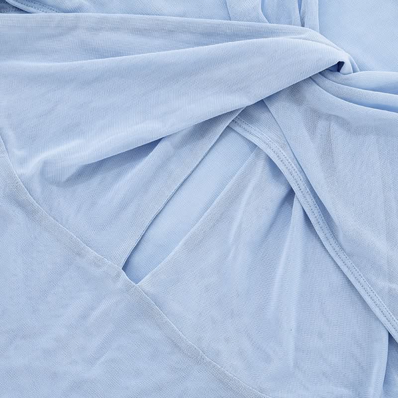 Seductive Black Mesh Cutout Mini Dress with Ruffle Sleeves | Fall & Halloween Party Ready