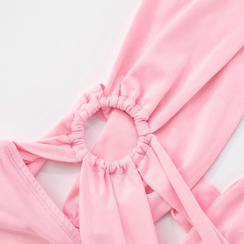 Red Hot Plunge & O-Ring Cutout Ruched Mini Dress - Your Daring Holiday Party & NYE Statement