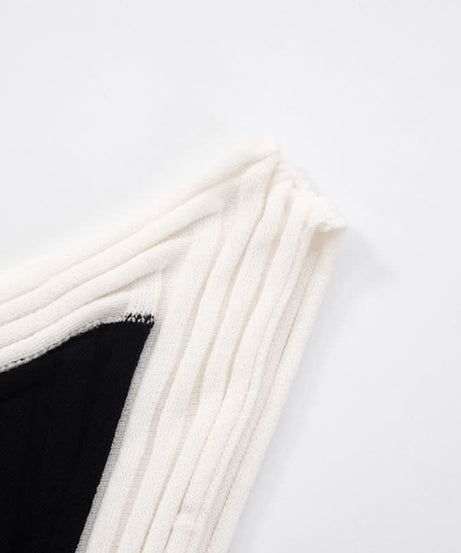 Chic Black & White Asymmetrical One-Shoulder Mini Dress | Fall & Holiday Party Ready