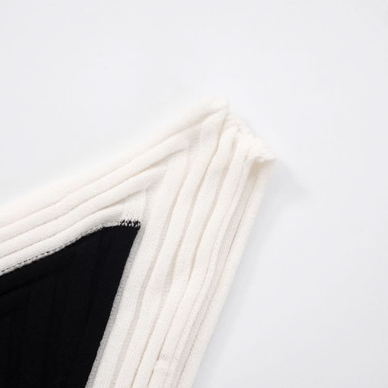 Chic Black & White Asymmetrical One-Shoulder Mini Dress | Fall & Holiday Party Ready