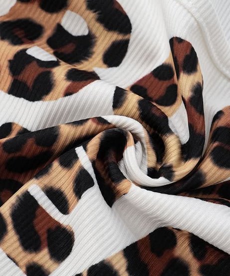 Trendy Leopard Print 'BODY TEA' Ribbed Crop Tank Top – Your Fall Fashion & Layering Essential